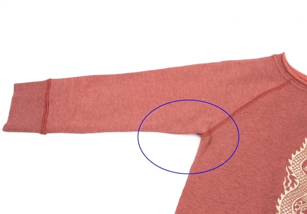 ヴィヴィアンタムVIVIENNETAM ドラゴン刺繍七分袖ストレッチスウェット 赤0 K-82346_007