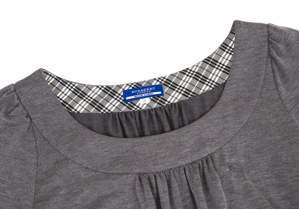 バーバリー ブルーレーベルBURBERRY BLUE LABEL ギャザーワンピース グレー38 K-82348_004