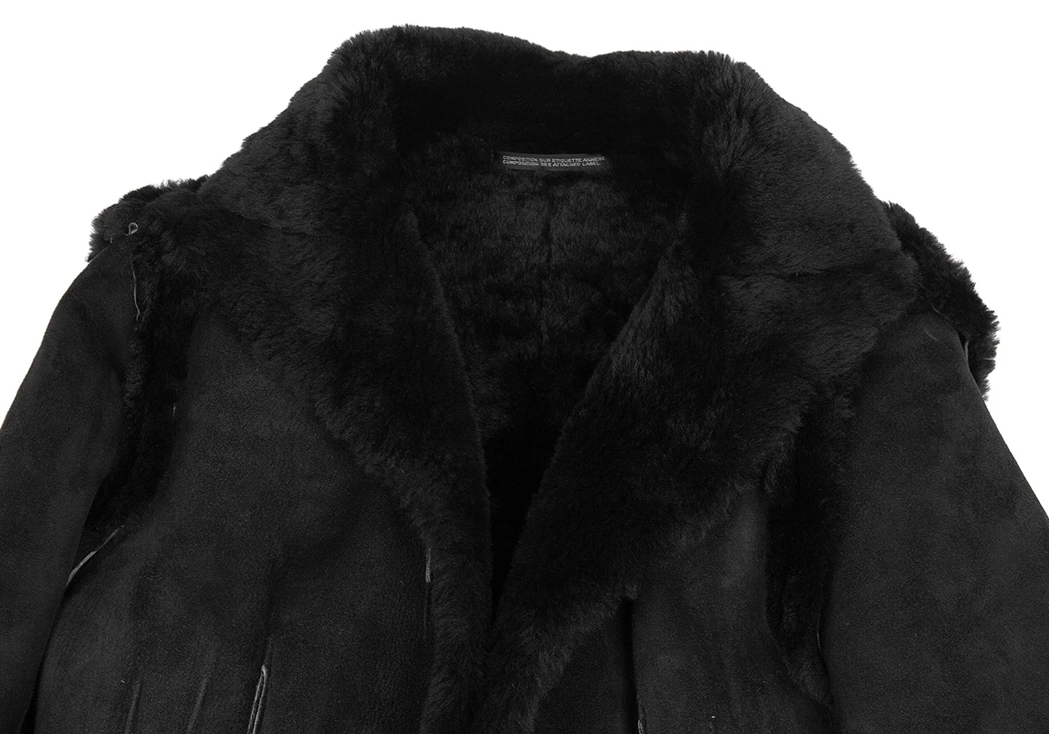 Yohji Yamamoto FEMME Mouton Leather Jacket Black S (K-82373)