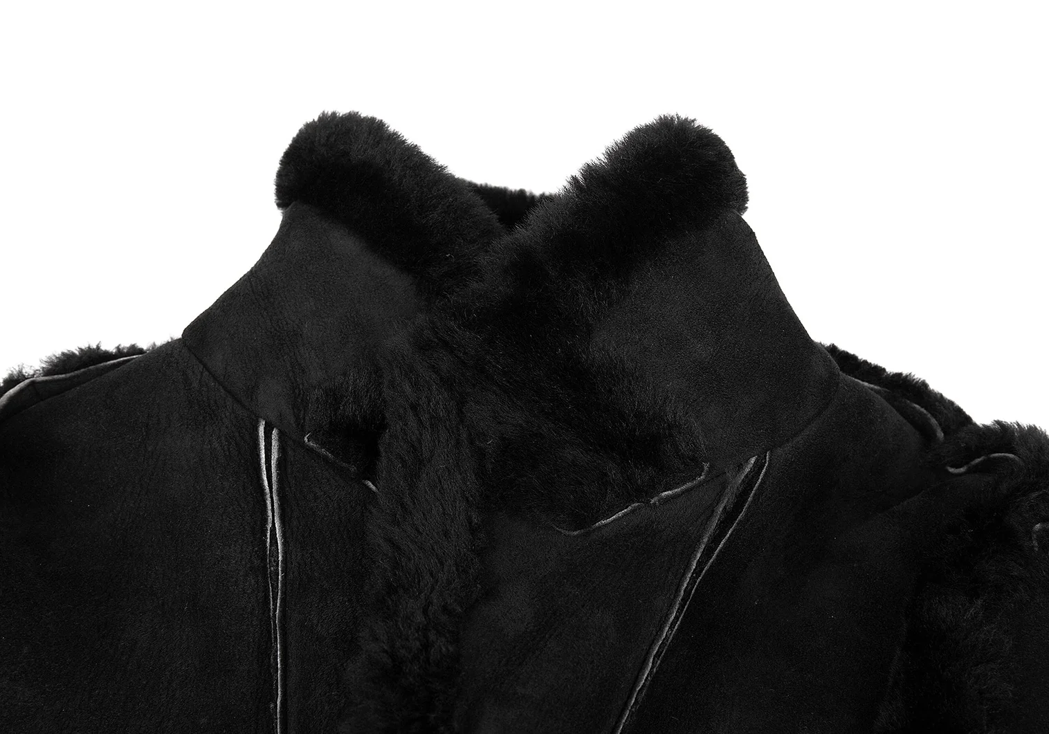 Yohji Yamamoto FEMME Mouton Leather Jacket Black S (K-82373)