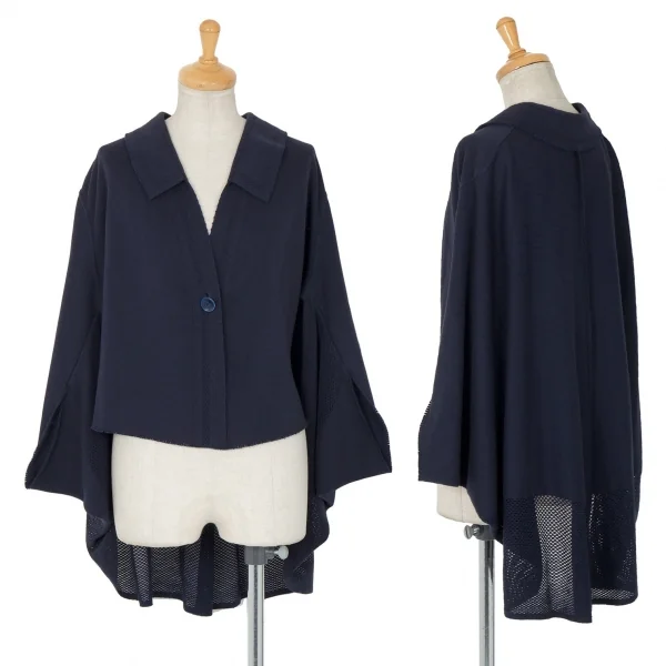 イッセイミヤケ エーポックISSEY MIYAKE A・POC ポンチョデザインジャケット 紺2 K-82418_001