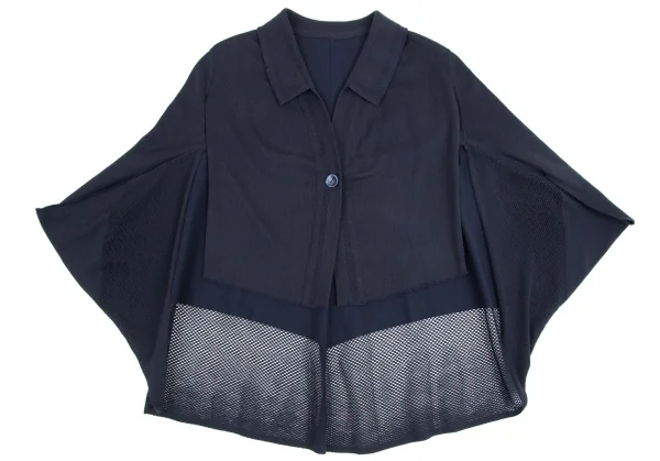 イッセイミヤケ エーポックISSEY MIYAKE A・POC ポンチョデザインジャケット 紺2 K-82418_002