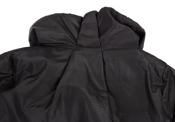 イッセイミヤケ フェットISSEY MIYAKE FETE シルクポリ裏プリーツビッグカラージャケット 黒2 K-82492_013