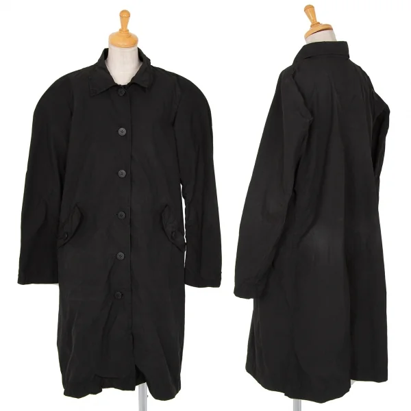 イッセイミヤケミーISSEY MIYAKE me ポリナイロンステンカラーコート 黒M位 K-82502_001