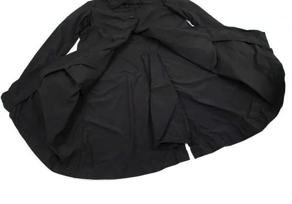 イッセイミヤケミーISSEY MIYAKE me ポリナイロンステンカラーコート 黒M位 K-82502_013