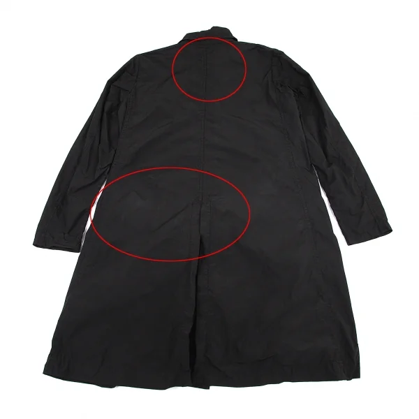 イッセイミヤケミーISSEY MIYAKE me ポリナイロンステンカラーコート 黒M位 K-82502_014