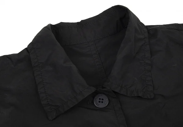 イッセイミヤケミーISSEY MIYAKE me ポリナイロンステンカラーコート 黒M位 K-82502_006