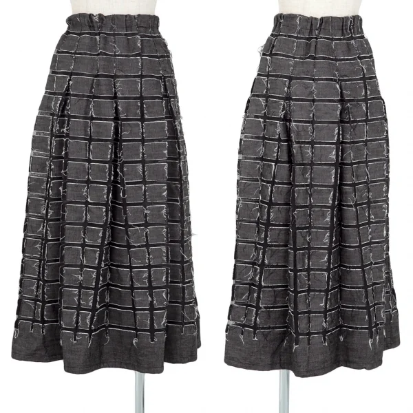 イッセイミヤケ ハートISSEY MIYAKE HaaT カッティングデニム貼り付けスカート