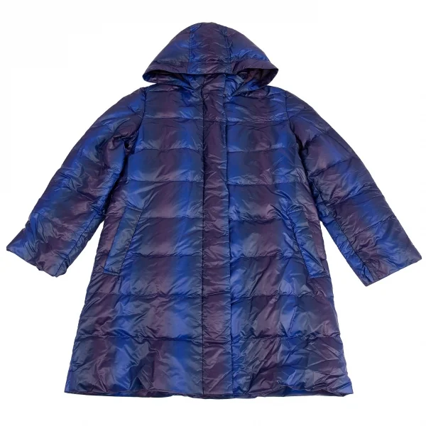 プリーツプリーズPLEATS PLEASE グラデーショングラフィックダウンコート 青5 K-82529_002