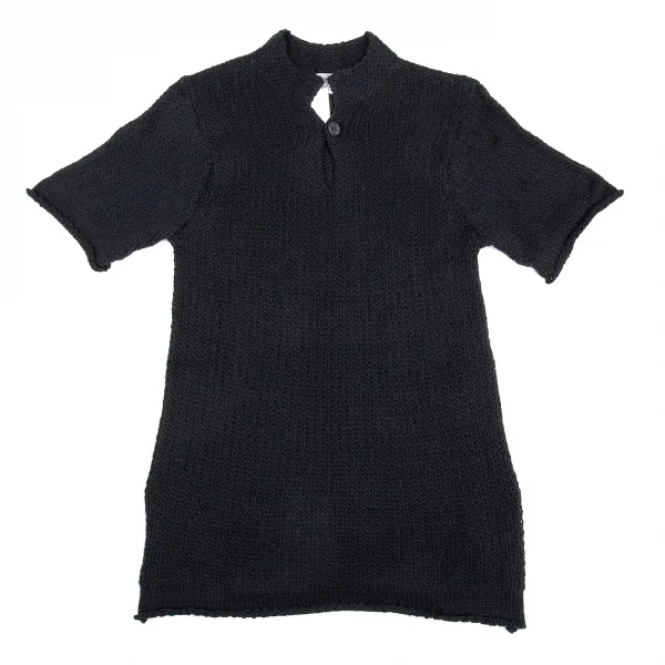 ヨウジヤマモト プール オムYohji Yamamoto POUR HOMME １Bニットポロシャツ 黒3 K-82593_001