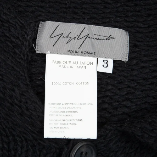 ヨウジヤマモト プール オムYohji Yamamoto POUR HOMME １Bニットポロシャツ 黒3 K-82593_013