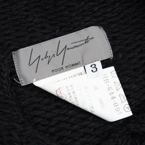 ヨウジヤマモト プール オムYohji Yamamoto POUR HOMME １Bニットポロシャツ 黒3 K-82593_014