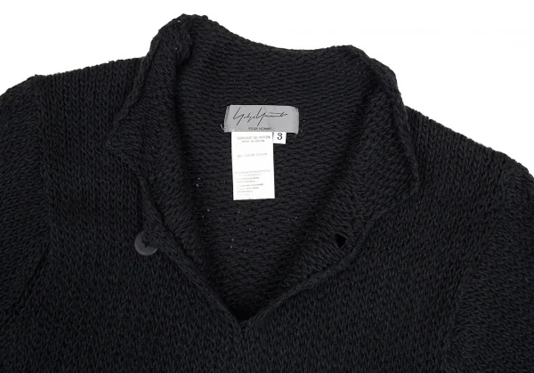 ヨウジヤマモト プール オムYohji Yamamoto POUR HOMME １Bニットポロシャツ 黒3 K-82593_004