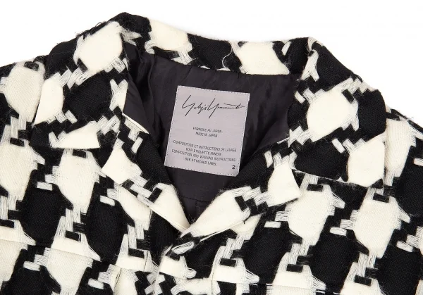 ヨウジヤマモト ファムYohji Yamamoto FEMME 千鳥織りウールジャケット 白黒2 K-82599_004