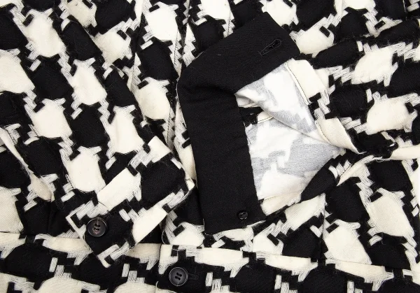ヨウジヤマモト ファムYohji Yamamoto FEMME 千鳥織りウールジャケット 白黒2 K-82599_006