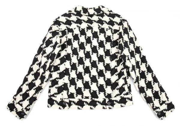 ヨウジヤマモト ファムYohji Yamamoto FEMME 千鳥織りウールジャケット 白黒2 K-82599_011