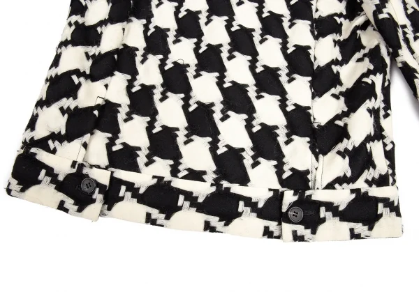 ヨウジヤマモト ファムYohji Yamamoto FEMME 千鳥織りウールジャケット 白黒2 K-82599_013