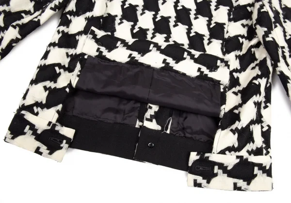 ヨウジヤマモト ファムYohji Yamamoto FEMME 千鳥織りウールジャケット 白黒2 K-82599_015
