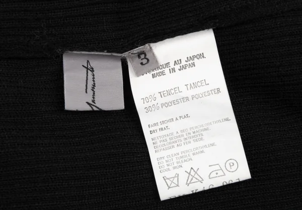 ヨウジヤマモト ファムYohji Yamamoto FEMME テンセルハイネックロングノースリーブ 黒3 K-82607_015