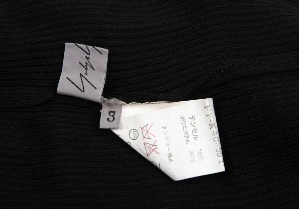 ヨウジヤマモト ファムYohji Yamamoto FEMME テンセルハイネックロングノースリーブ 黒3 K-82607_016