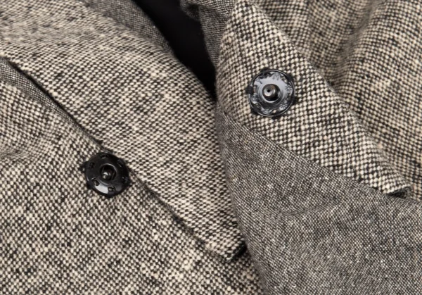 ヨウジヤマモト ファムYohji Yamamoto FEMME ツィード切替ショールカラーセットアップスーツ グレー2 K-82628_007