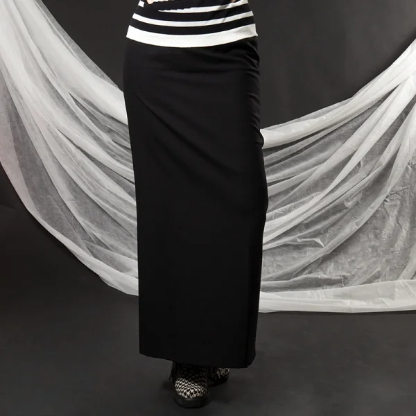 ヨウジヤマモト ファムYohji Yamamoto FEMMEウールギャバロングスカート 黒M K-82641_010