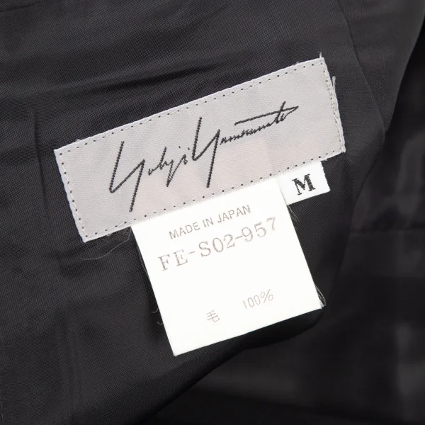 ヨウジヤマモト ファムYohji Yamamoto FEMMEウールギャバロングスカート 黒M K-82641_011