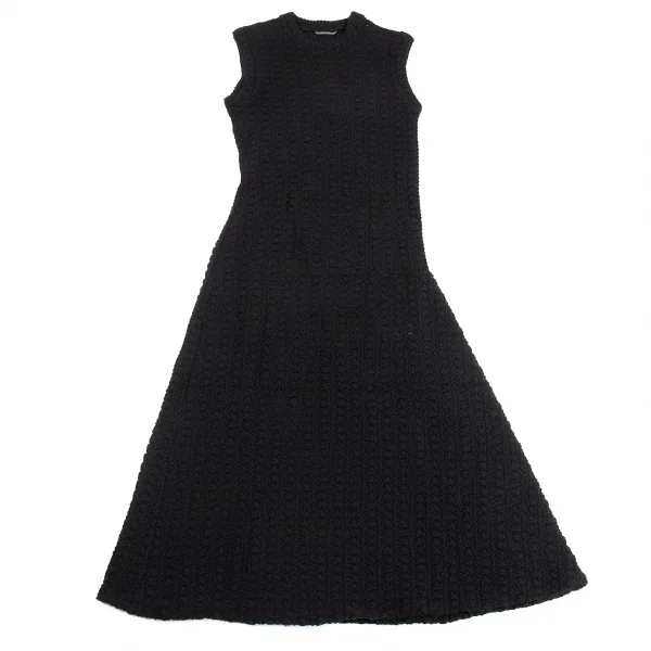 ヨウジヤマモト ノアールYohji Yamamoto NOIR ノースリーブニットロングワンピース 黒3 K-82647_002