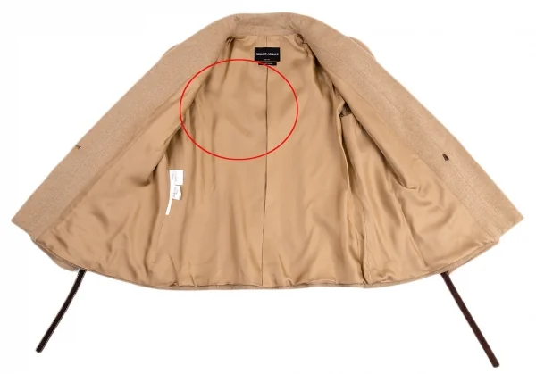 ジョルジオ アルマーニGIORGIO ARMANI BORGO21 カシミヤビーバーキモノジャケット ベージュM位 K-82670_013