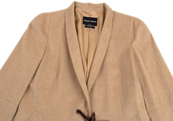 ジョルジオ アルマーニGIORGIO ARMANI BORGO21 カシミヤビーバーキモノジャケット ベージュM位 K-82670_003