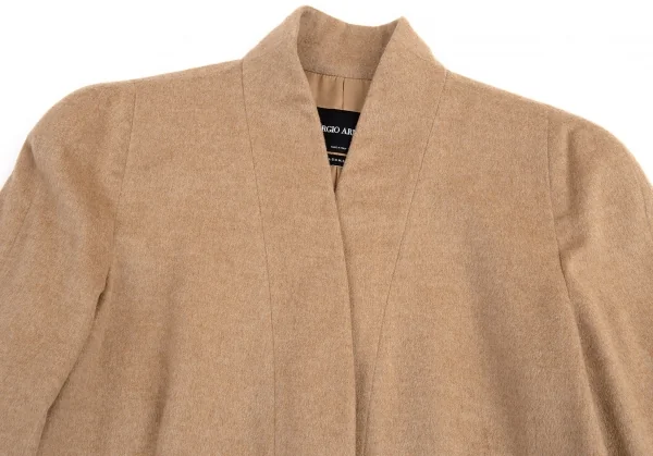 ジョルジオ アルマーニGIORGIO ARMANI BORGO21 カシミヤビーバーキモノジャケット ベージュM位 K-82670_005