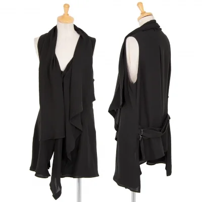 ヨウジヤマモト ノアールYohji Yamamoto NOIR シルクシフォンドレープデザインベスト