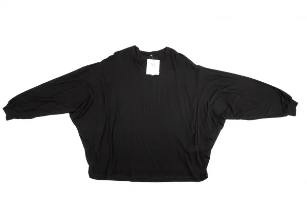 ワイズY's コットンレーヨン袖スリットドルマンビッグシルエットカットソー 黒2 K-82714_002