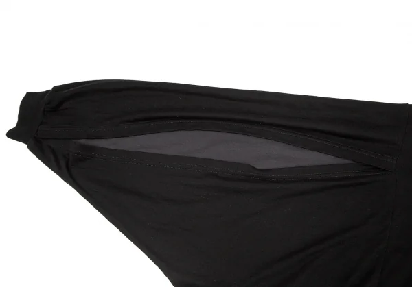 ワイズY's コットンレーヨン袖スリットドルマンビッグシルエットカットソー 黒2 K-82714_009