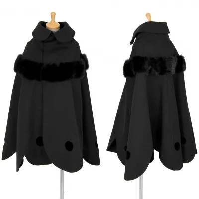 コムデギャルソンCOMME des GARCONS ファーテープ切替サークルカッティングポンチョ