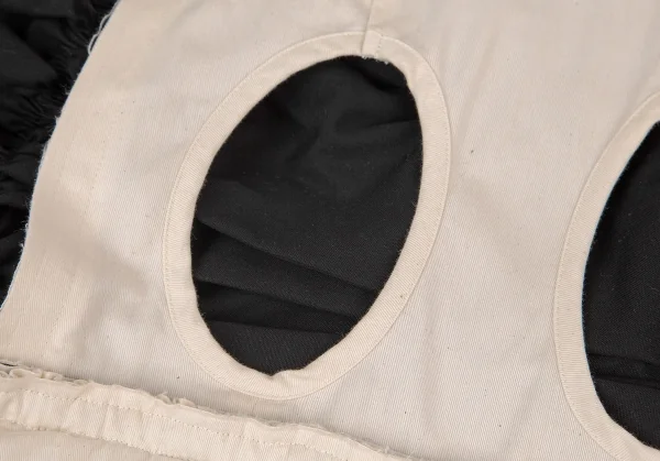 コムデギャルソンCOMME des GARCONS ホールレイヤードボックスシルエットワンピース 生成り黒フリー K-82808_008