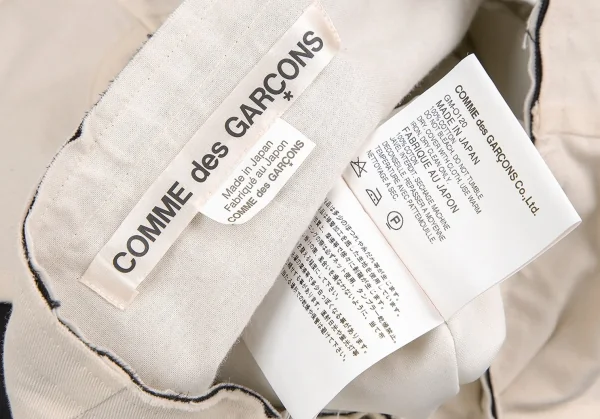 コムデギャルソンCOMME des GARCONS ホールレイヤードボックスシルエットワンピース 生成り黒フリー K-82808_018