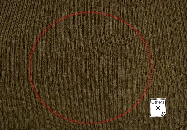 ヨウジヤマモト ファムYohji Yamamoto FEMME ウールバイカラーリブニットセーター カーキ3 K-82809_010