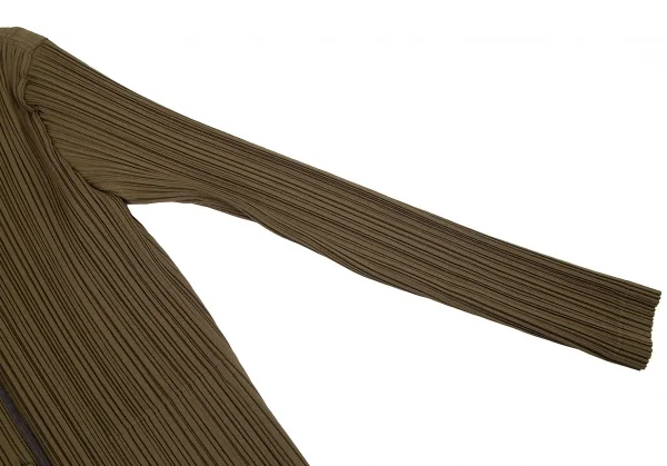 イッセイミヤケISSEY MIYAKE WHITE LABEL パイピングプリーツジャケット カーキ3 K-82831_006