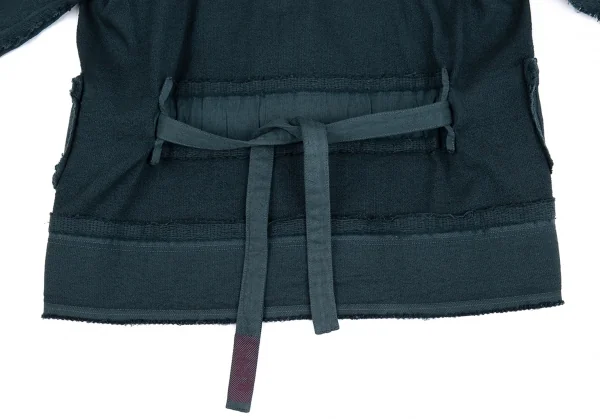 イッセイミヤケ エーポックISSEY MIYAKE A-POC 製品染めデザイン織り裁ち切りジャケット ビリジアンブルー2 K-82833_015