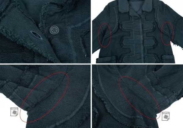 イッセイミヤケ エーポックISSEY MIYAKE A-POC 製品染めデザイン織り裁ち切りジャケット ビリジアンブルー2 K-82833_005