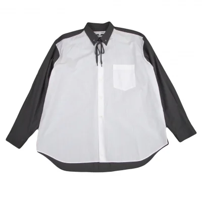 コムデギャルソン シャツCOMME des GARCONS SHIRT バイカラー襟ドローコードシャツ