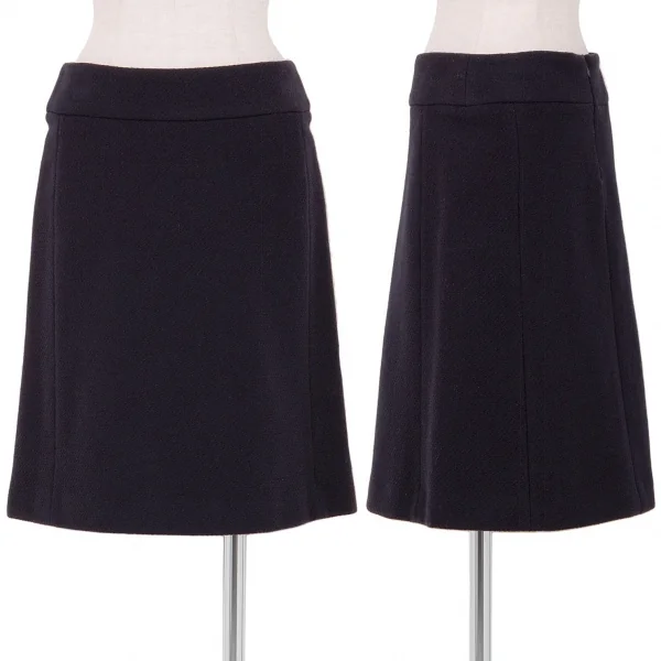 ミュウミュウmiumiu カシミヤ混ウールスカート 紺38 K-82883_001