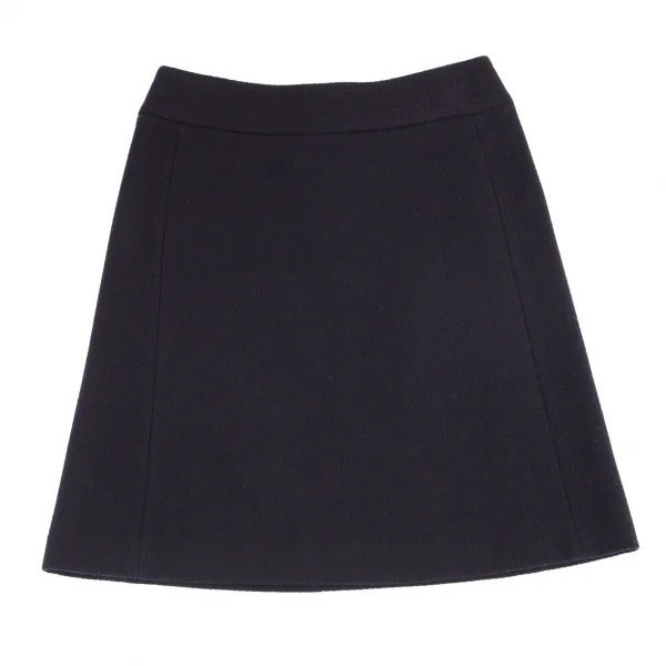 ミュウミュウmiumiu カシミヤ混ウールスカート 紺38 K-82883_002