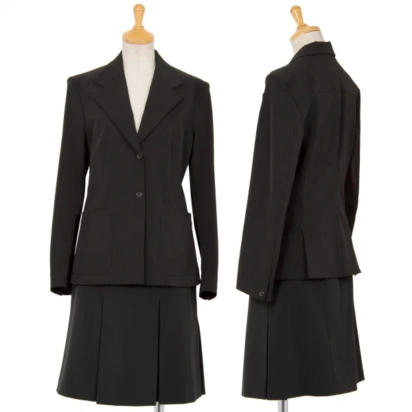 プラダPRADA ポリストレッチベルテッドプリーツスカート 黒38 K-82887_013