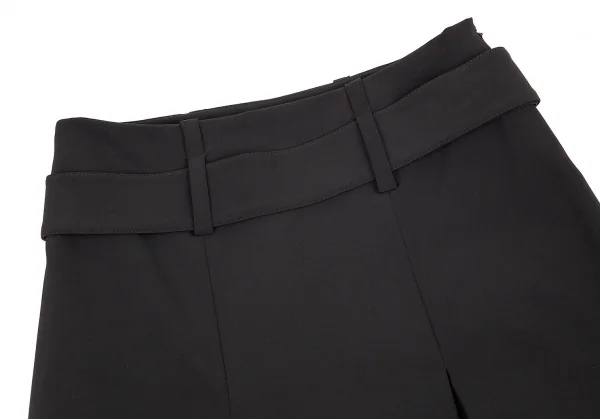 プラダPRADA ポリストレッチベルテッドプリーツスカート 黒38 K-82887_003