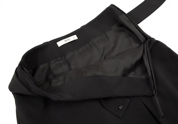 プラダPRADA ポリストレッチベルテッドプリーツスカート 黒38 K-82887_005