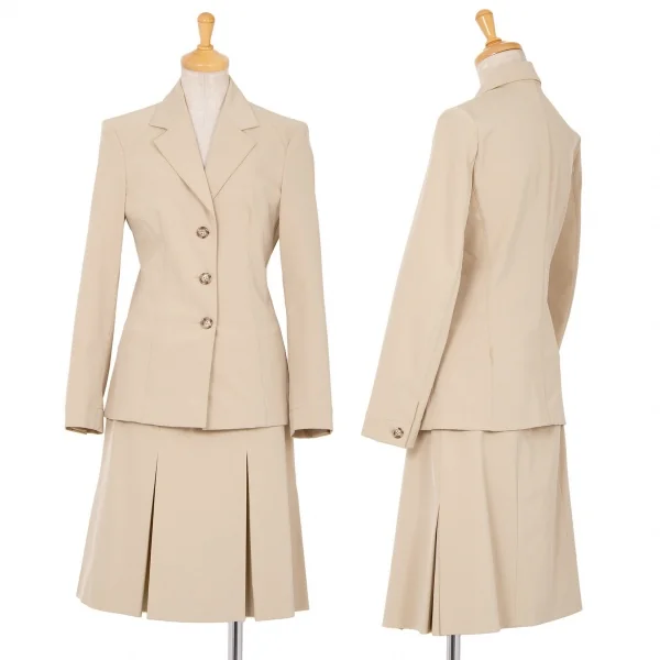 プラダPRADA ポリストレッチ3Bジャケット ベージュ38 K-82890_016