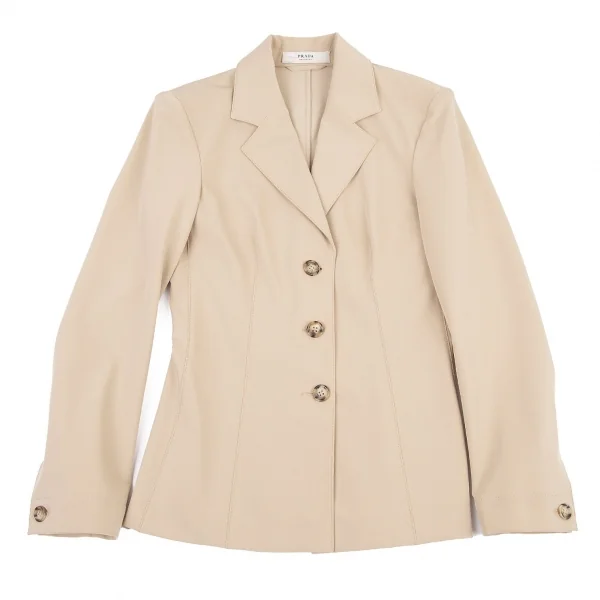 プラダPRADA ポリストレッチ3Bジャケット ベージュ38 K-82890_002