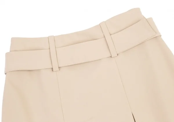 プラダPRADA ポリストレッチベルテッドプリーツスカート ベージュ38 K-82891_003